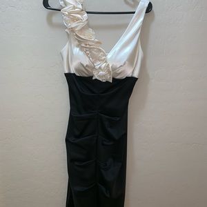 Black and white cocktail dress